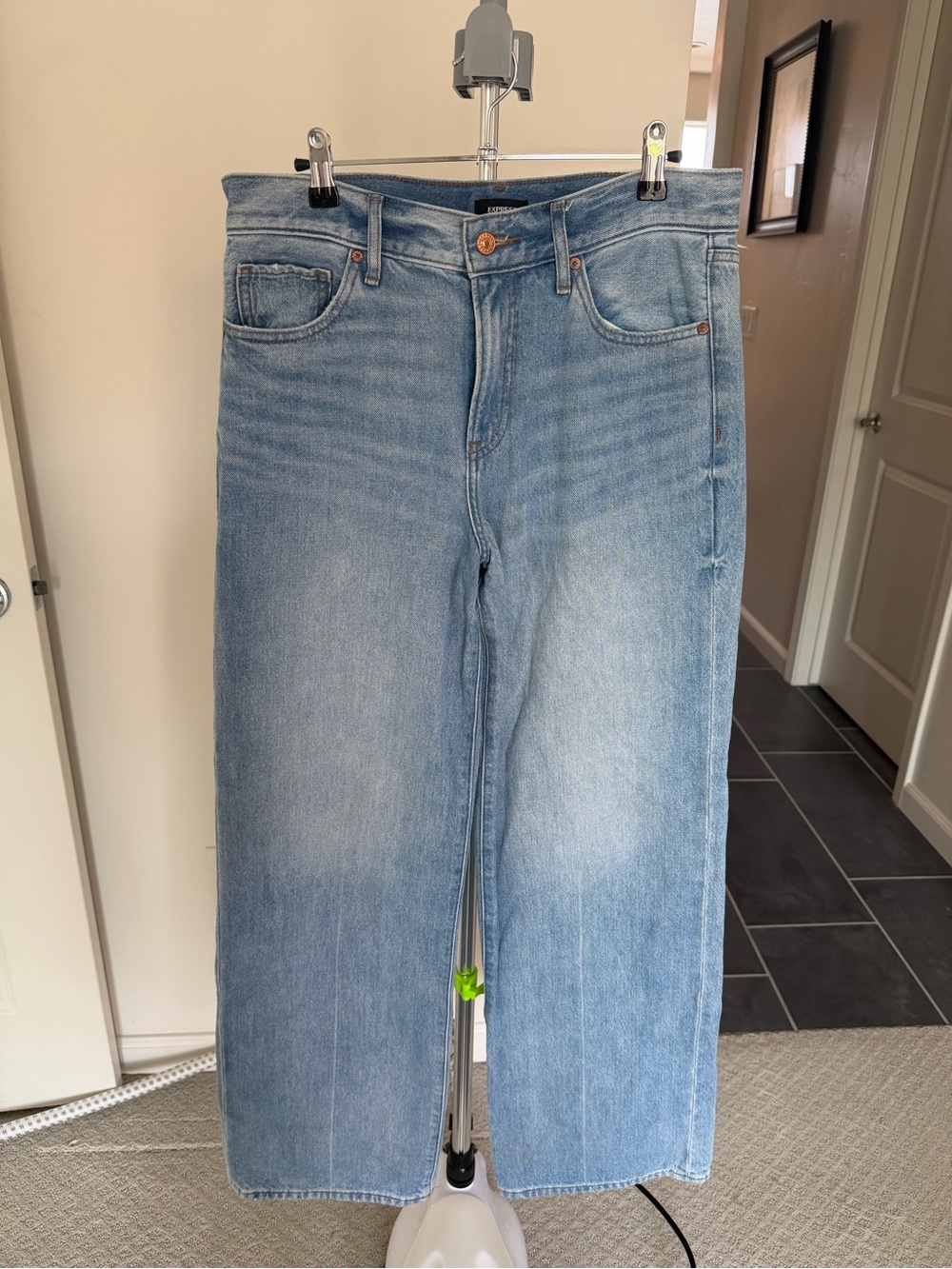 Express Light Blue Wide Leg High-Rise Jeans